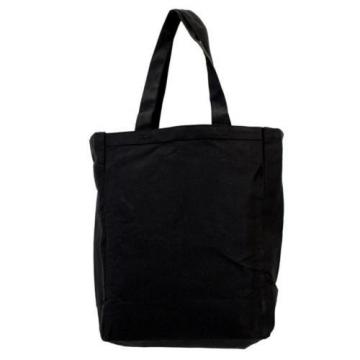 Black Tote Beach Bag Purse with White Day of the Dead Skull Cotton