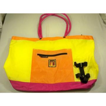 Beach Party Tote / Beach Bag Large Multi Colored Strap Length 27 in...