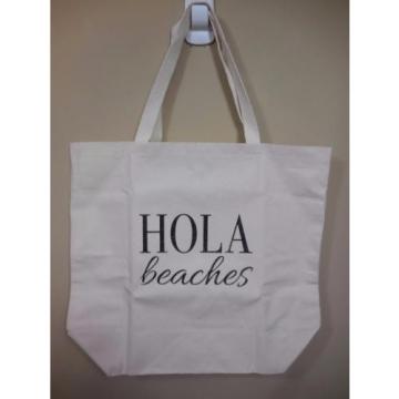 New &#034;HOLA BEACHES&#034; glitter letters canvas BEACH BAG