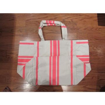 VICTORIA SECRET SUN AND FUN TOTE Duffle BAG Swim Pink and White Striped Beach *