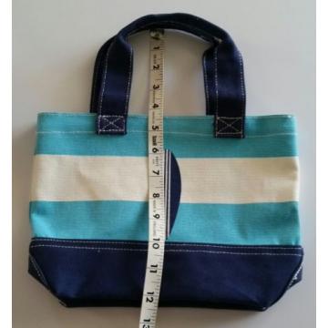 Pottery Barn Kids Mini Preppy Shopping Beach BLUE Stripe Canvas Surf Tote Bag