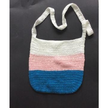 Handmade TOTE bag crochet beach shopping market handbag cotton NEW pastel