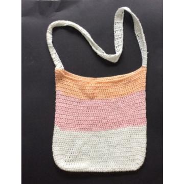 Handmade TOTE bag crochet beach shopping market handbag cotton NEW pastel