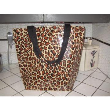 VTG Style Leopard Rockabilly Oilcloth Tote Purse Book BAG Gym Yoga Beach Market