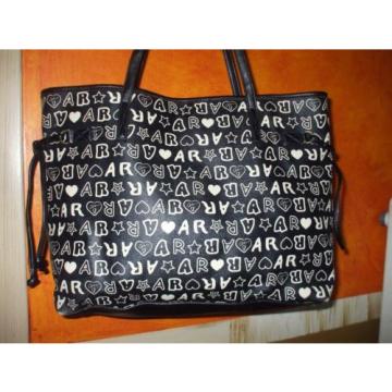 American Rag black white signature sturdy tote beach shopping book shoulder bag