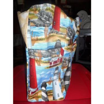 lighthouse sand castle beach ocean large tote bag/purse/ diaper bag handmade