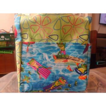 frog beach swimming pool raft surfboard summer large purse/diaper bag handmade