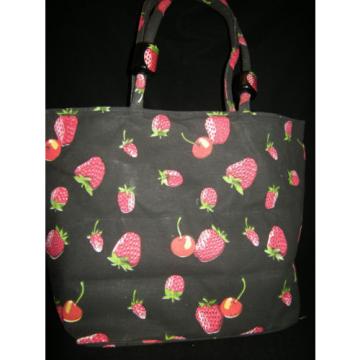 GOLDEN SANDS STRAWBERRY CANVAS BEACH BAG TOTE OR SHOPPING SHOULDER BAG