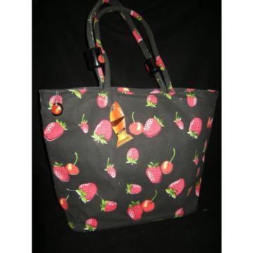 GOLDEN SANDS STRAWBERRY CANVAS BEACH BAG TOTE OR SHOPPING SHOULDER BAG