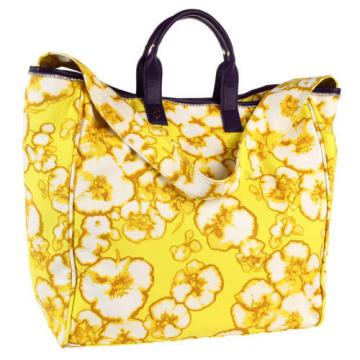 NWT JUICY COUTURE Canvas Yellow Floral Beach Bag Tote with Rhinestones YHRU3542