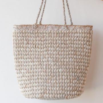 SHELL HANDBAG TOTE BAG BEACH BAGS Straw Summer Bag Shell Art Seashell Art Eco