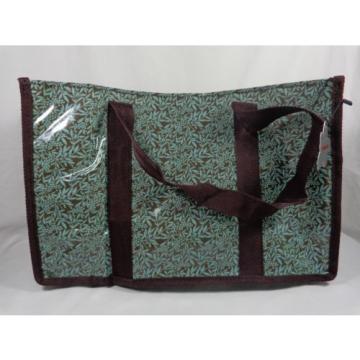 ESBAG TOTE BAG 10&#034; x 16&#034; Brown Green Leaves Beach Shower Diaper Grocery Utility