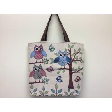 Women&#039;s Canvas Shopping Bag Owls Canvas Tote Bag Shoulder Canvas Bag, Beach Bag