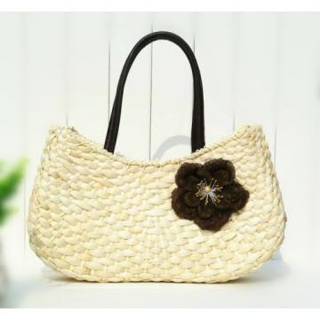 Woman Large Natural Straw Shoulder Bag w/ Shoulder Straps Beach Tote Bag