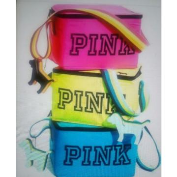 NEW Victoria&#039;s Secret PINK Beach Cooler Bag NEON YELLOW or PINK Dog Key Chain