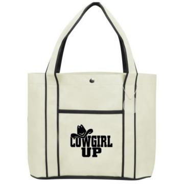 Cowgirl Up with Hat  Fashion Tote Bag Shopping Beach Purse