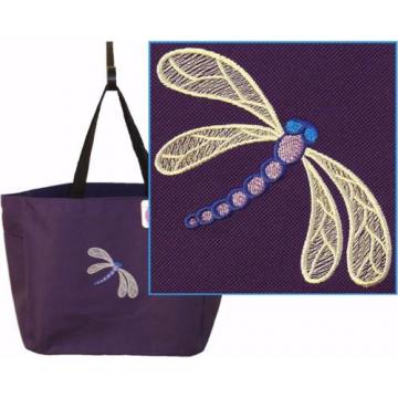 Intricate Dragonfly Beach Bag Monogram Custom Embroidered Tote + Free Name NWT