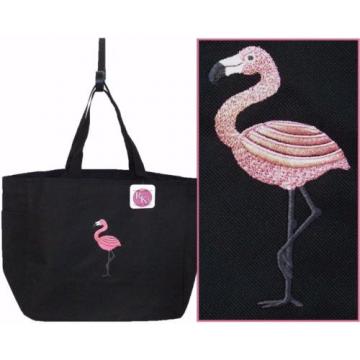 Flamingo Tropical Bird Vacation Beach Bag Custom Embroidered Essential Tote