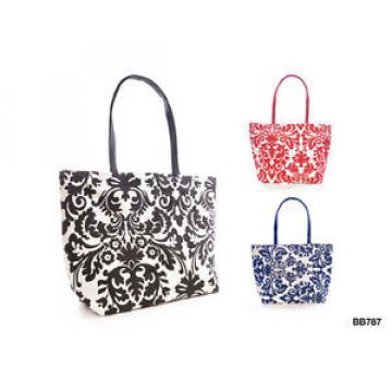 Flock Print Design Shoulder / Beach / Shopping Bag with Lining