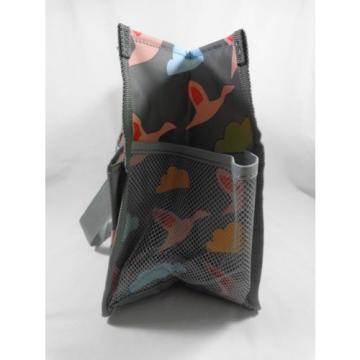 ESBAG TOTE BAG 10&#034; x 16&#034; Pink Ducks Gray Beach Shower Diaper Grocery Utility