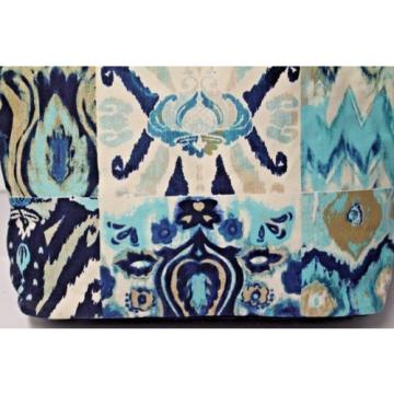 Canvas Beach Bag Tote by Sun n Sand Beautiful teals, blues, ivory,Large &amp; Sturdy