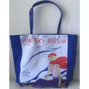 Estee Lauder Harper&#039;s Bazaar Beach Tote Shopping Bag Retro Blue White Red