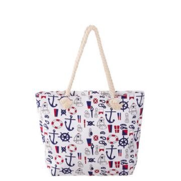 Women Beach Fashion Handbag Shoulder ANCHOR CANVAS Large Day Tote Shopping Bag