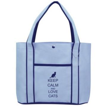 Keep Calm and Love Cats Fashion Tote Bag Shopping Beach Purse