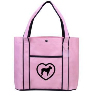 Boston Terrier Heart Fashion Tote Bag Shopping Beach Purse