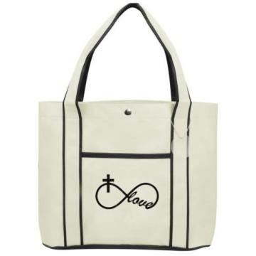 Infinity Love Cross Christian Fashion Tote Bag Shopping Beach Purse