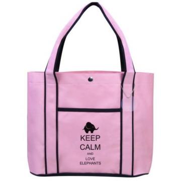 Keep Calm and Love Elephants Fashion Tote Bag Shopping Beach Purse