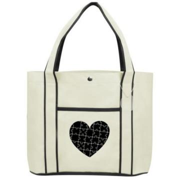 Heart Puzzle Autism  Fashion Tote Bag Shopping Beach Purse