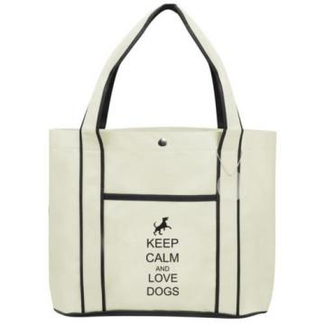 Keep Calm and Love Dogs Fashion Tote Bag Shopping Beach Purse