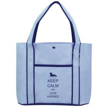 Keep Calm and Love Horses Fashion Tote Bag Shopping Beach Purse