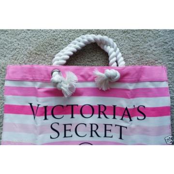 $85 BRAND NEW!!! ~VICTORIA&#039;S SECRET~ STRIPED LOGO BEACH SHOPPING BAG TOTE