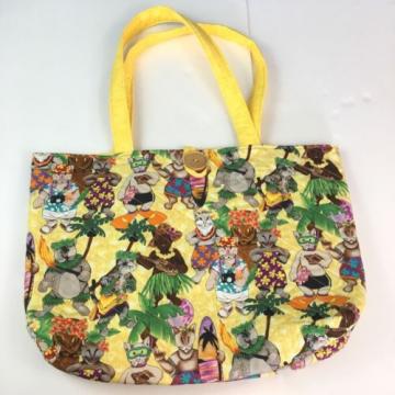 Hawaii Cats Tote Bag Purse Beach Luau Snorkel Ukulele Palm Trees Kitties Kittens