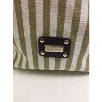 Saldarini Como 1882 Striped Canvas Extra Large  Beach Bag Tote EUC $300