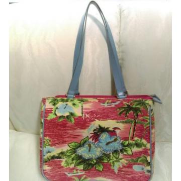 Marlo Beach Crusie Evenign Bag Floral Beaded Beach Palm Trees EUC