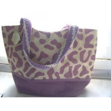 NWT Cypress Home Jute Tote Bag Purse Purple Beige Beach Bag