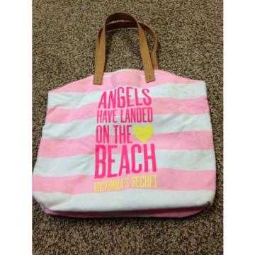 Victoria&#039;s Secret Tote Shoulder Bag Angels Have Landed On The Beach Stripe Pink