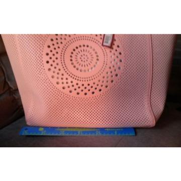 Merona laser cut large beach shoulder bag tote mint/Georgia peach flexible carry