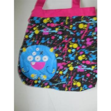 New Loungefly cotton tote bag Paint Splatter Monster bookbag beach