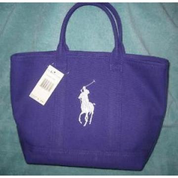 NWT RALPH LAUREN POLO SPORT HORSE PURPLE CANVAS PURSE HANDBAG BEACH TOTE BAG RL