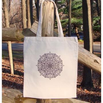 Mandala Fashion Women Canvas Natural  Bag Beach Tote Zendoodle Coloring