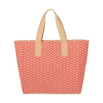 Ame &amp; Lulu Day Tote - Astor Tangerine Orange Chevron Purse diaper Beach bag