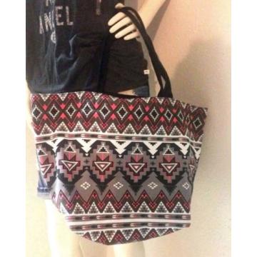 NWT EXPRESS Canvas Beach School Oversize Tote Hobo Printed Large Shoulder Bag