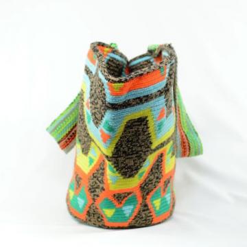 Authentic WAYUU X-Large Beach Mochila Bag 100% Colombian Finest Handmade 2263