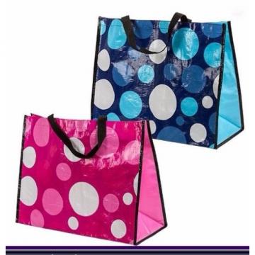 Set of 4 Large Laminated Polka Dot Fashion Tote Bags WATERPROOF BEACH CRAFTS