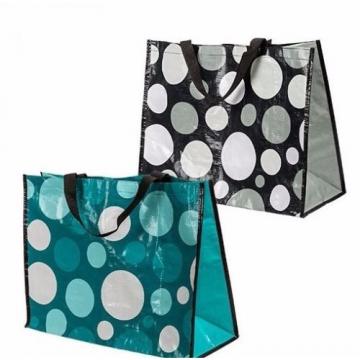 Set of 4 Large Laminated Polka Dot Fashion Tote Bags WATERPROOF BEACH CRAFTS