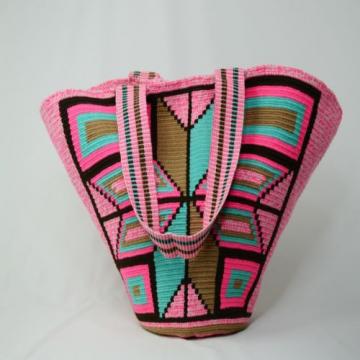 Authentic WAYUU X-Large Beach Mochila Bag 100% Colombian Finest Handmade 2265